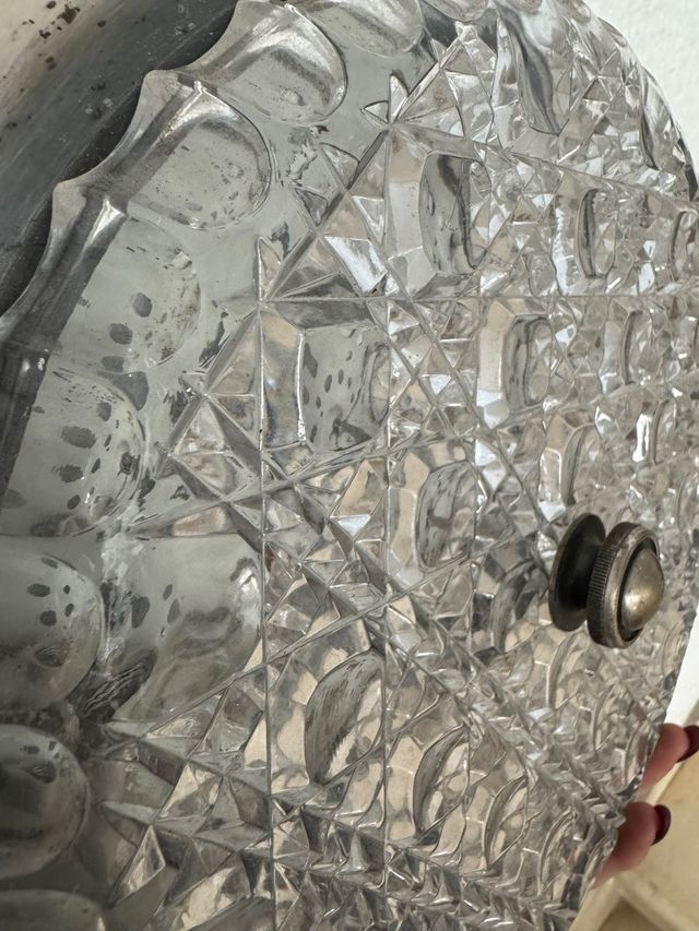 Lampada da soffitto in cristallo e metallo