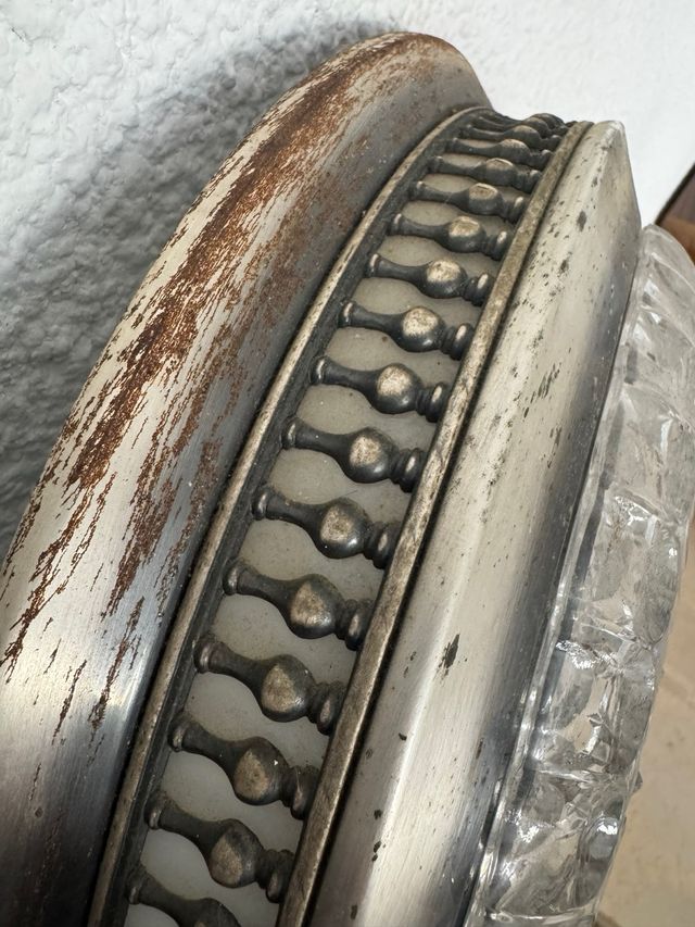 Lampada da soffitto in cristallo e metallo