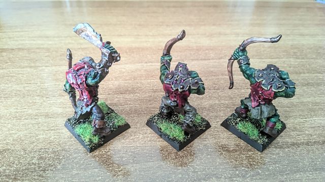 3 Orcs Archers metal Orc painted Warhammer Fantasy