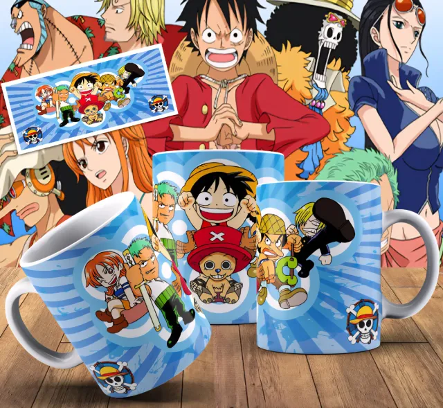 Tazas One Piece variadas.