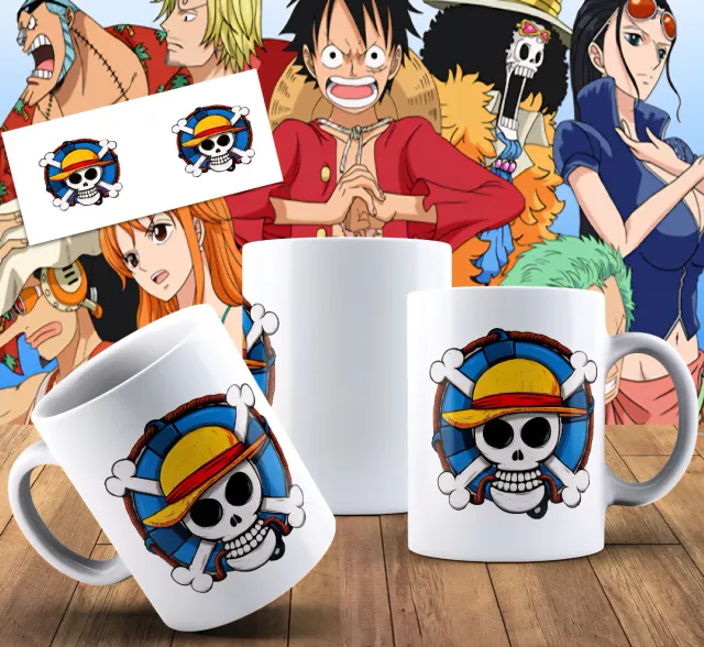 Tazas One Piece variadas.