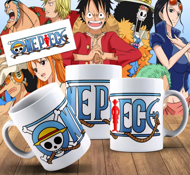 Tazas One Piece variadas.