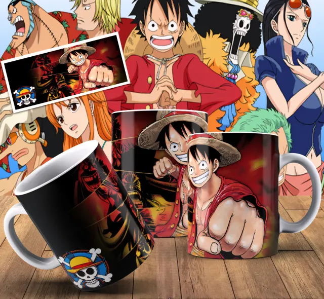 Tazas One Piece variadas.
