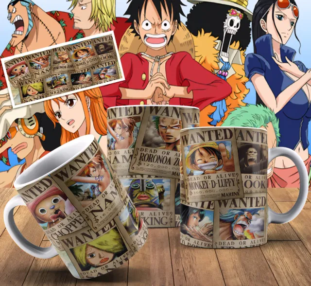 Tazas One Piece variadas.