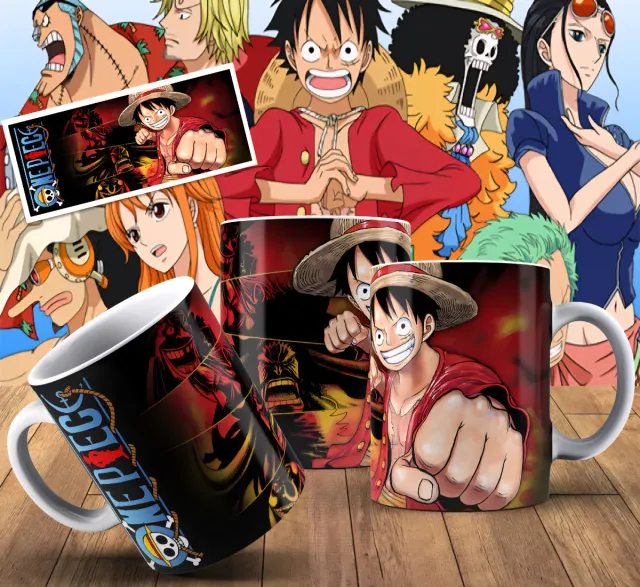 Tazas One Piece variadas.