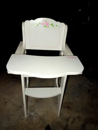 Trona madera bebé flores
