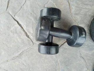 Barras de pesas cromadas de 28mm y discos también.