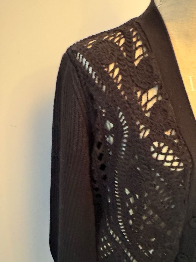Cardigan traforato nero