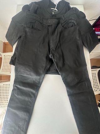 Traje de cuero para moto completo hombre