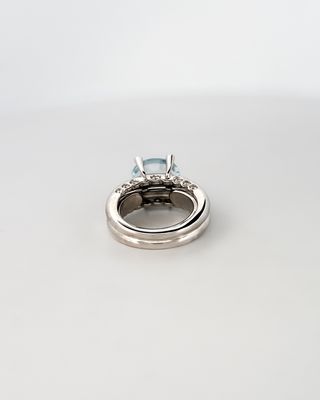 Sortija SILLAM oro blanco 18kt aguamarinas