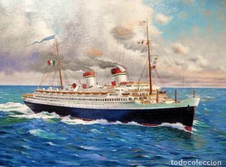 Óleo Ricardo Quiroga Transatlántico REX