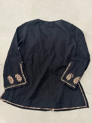 Camicia donna Camomilla nera con paillettes