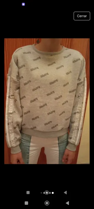 Sudadera gris con estampado BRAVE