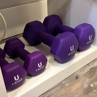 Pares Mancuernas Moradas 4Kg y 1.5Kg