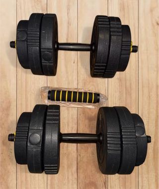 Set Mancuernas 2 en 1 + extensor y 25 kg