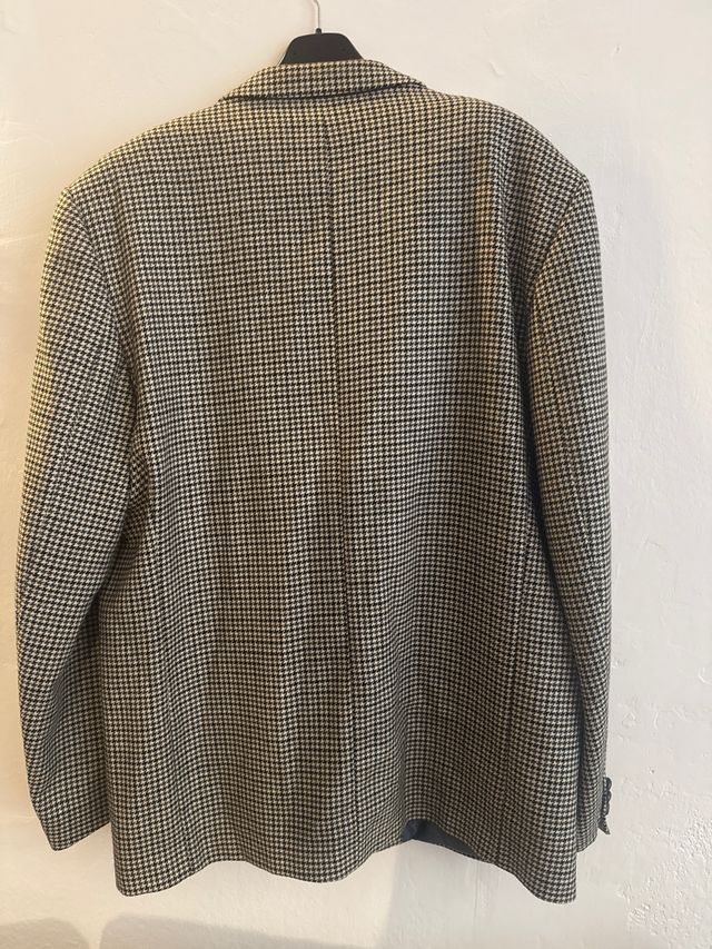 Saco Sastre Tartán Hombre Marrón y Gris