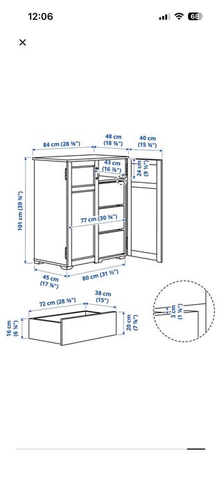 Cómoda de madera blanca greaker