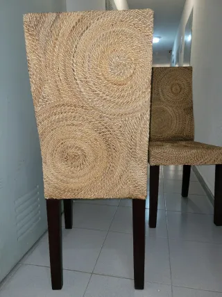 Sillas comedor ratán y madera