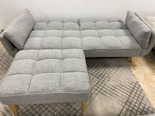 Sofá Cama Click Clack con Puff Gris