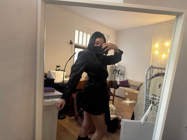 Saco Negro Brillante Laceoix Original