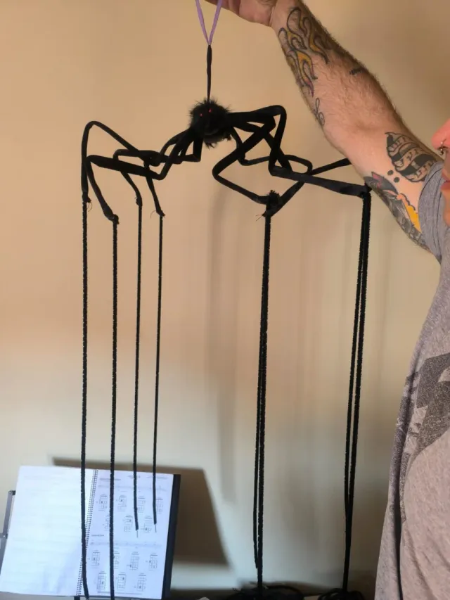 Araña Colgante Halloween Negra