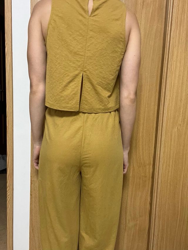 Conjunto Mango Top y Pantalón Ancho Amarillo XS