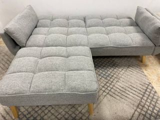 Sofá Cama Gris Click Clack con Puff