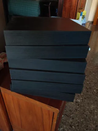 6 Baldas LACK IKEA Negras Madera