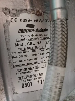 Calentador Cointra CL13 Gas butano y gas natural