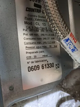 Calentador Cointra CL13 Gas butano y gas natural