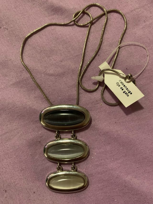 Colgante Cristian Lay Óvalo Piedra Gris