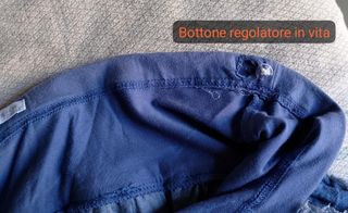 Gonna donna a balze jeans e righe Premaman