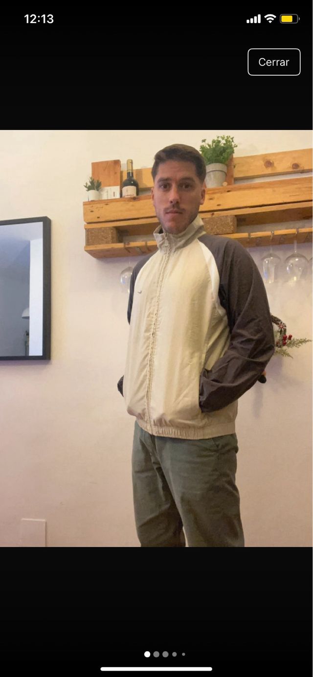 Chaqueta Nike Unisex Talla S Beige/Gris