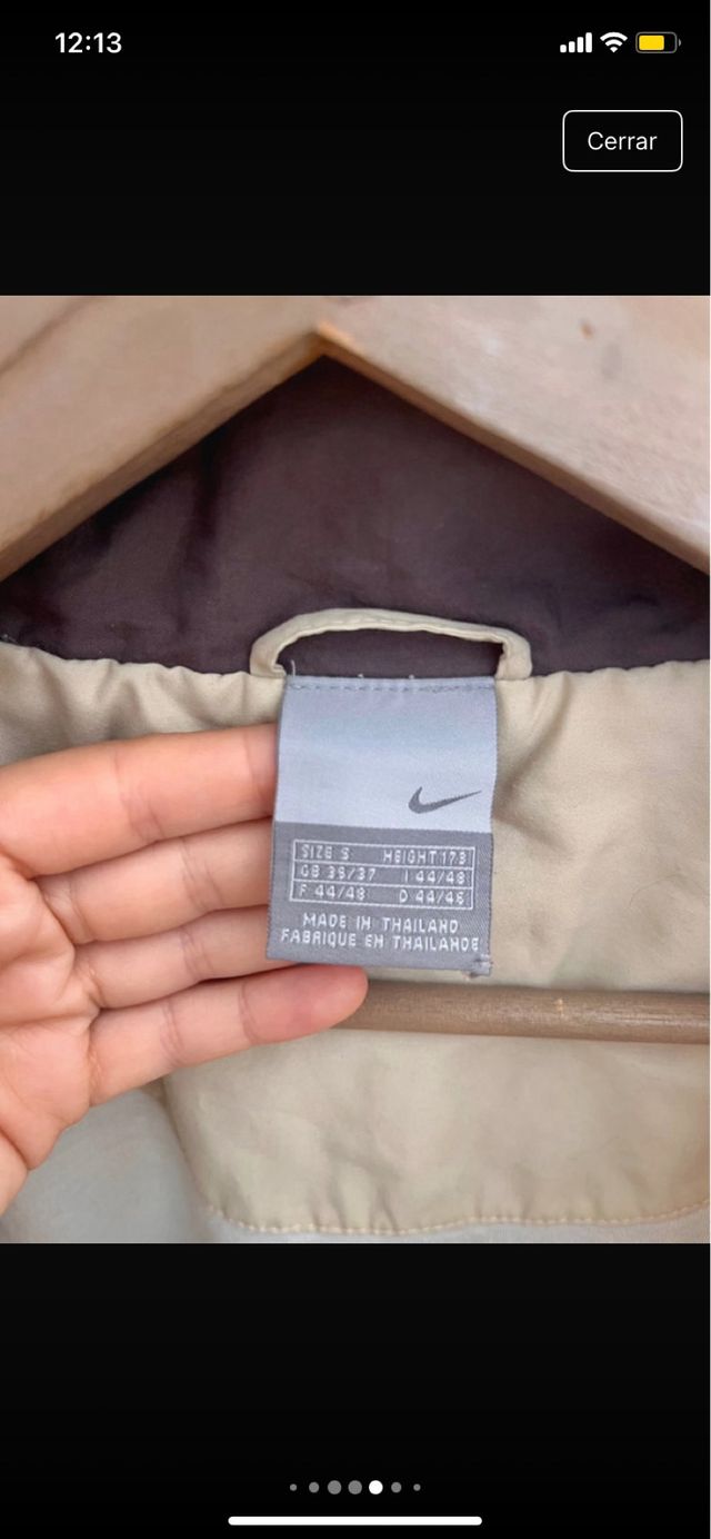 Chaqueta Nike Unisex Talla S Beige/Gris