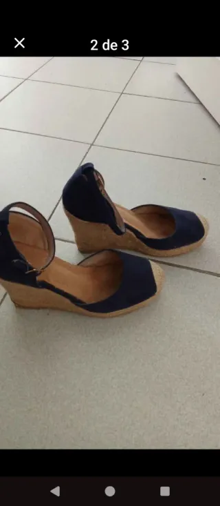 Alpargatas de cuña azul marino