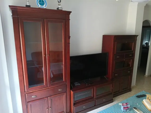 Conjunto Mueble Salón Madera Oscura