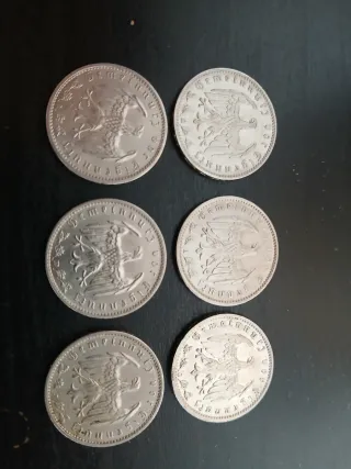 Lotto 6 Reichsmark 1937 - terzo reick - nazismo