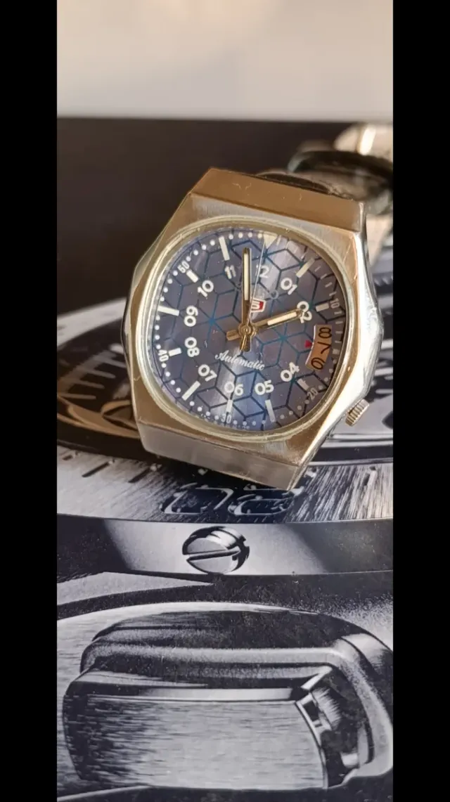 Seiko 5 Automatico Vintage Orologio Blu