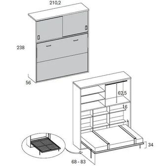 COMPOSICION CON CAMA ABATIBLE MATRIMONIO