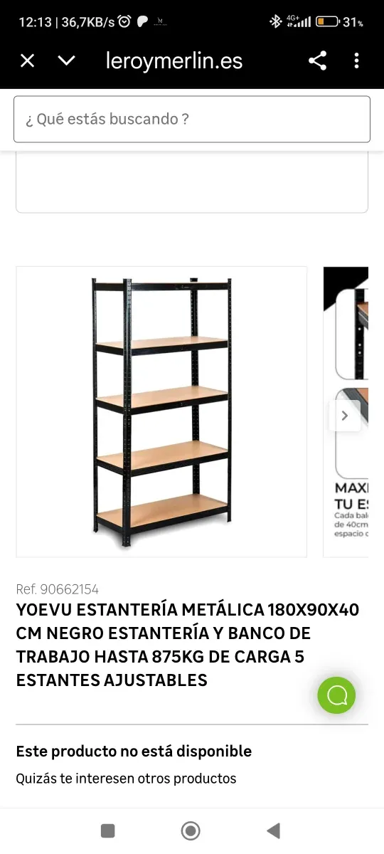 Estantería Metálica Negra Ajustable Precintada