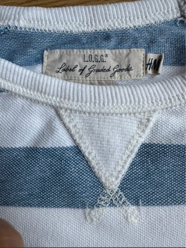 Camiseta H&M rayas azules y blancas