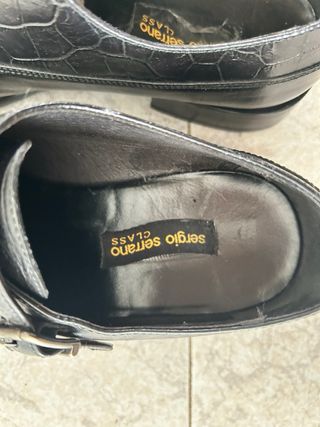 Zapatos Senda Doble Hebilla Cocodrilo Negro