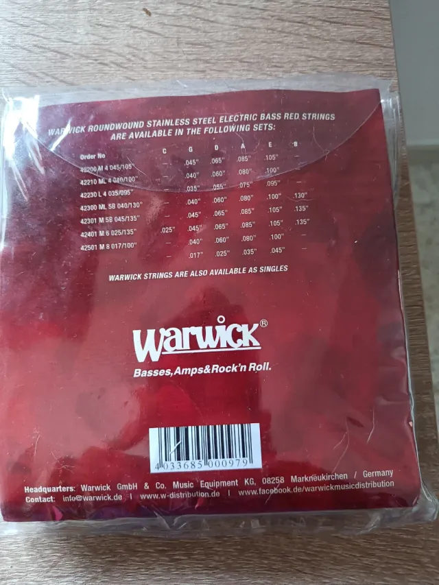 Cuerdas Warwick Bajo Eléctrico NUEVAS