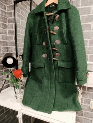 Abrigo Lana Verde Talla 38 SLPH
