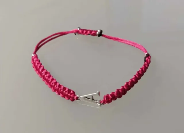 Pulsera inicial plateada y rosa, distintos colores
