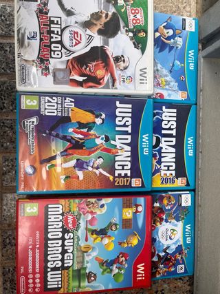 Lote 5 Juegos Wii U: FIFA, Sonic, Just Dance, Mari