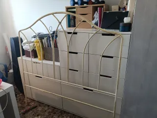 Cabezal forja blanco roto detalles dorados