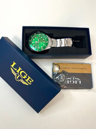 Reloj LIGE Verde y Plateado