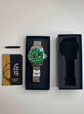 Reloj LIGE Verde y Plateado