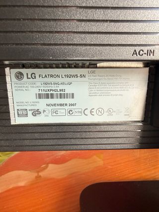 LG FLATRON L192WS-SN Monitor Plata